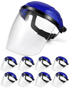 8 Pack Safety Face Shield for Grinding and Cutting, Full Impact Resistant Face Shield Mask for Work Chemical Woodworking (Blue)