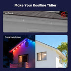 APPECK 50ft Track Kit for Permanent Outdoor Lights Pro C5106, 13pcs Aluminum Channel for RGBCW Dual Lens Smart Eaves Lights, White