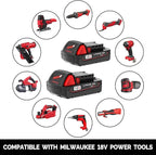 3.0Ah Replacement Battery for Milwaukee M18 Battery 48-11-1850 48-11-1852 48-11-1830, Compatible with Milwaukee 18V Battery Cordless Power Tools
