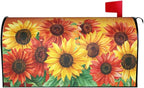 Sunflower Mailbox Cover - Autumn Fall Magnetic Standard Size 18 x 21 - Thanksgiving Decorations Outdoor Welcome Wrap
