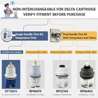 RP19804 Shower Cartridge Replacement for Delta 1300/1400 Series Shower Faucet, Compatible with Delta Monitor Rough-in Valve and Single-Hanlde Trim Kit