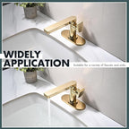 6 Inch Faucet Deck Plate for Bathroom Sink - Universal Fit for 1 Hole or 3 Hole 4 Inch Centerset Basins - Escutcheon Faucet Plate - Stainless Steel Faucet Hole Cover(Chrome Gold)