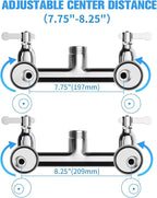 Commercial Sink Faucet with Sprayer 36" Height 8" Adjustable Center, Commercial Wall Mount Kitchen Sink Faucet with Pre-Rinse Sprayer and 12" Swing Spout for Restaurant Industrial