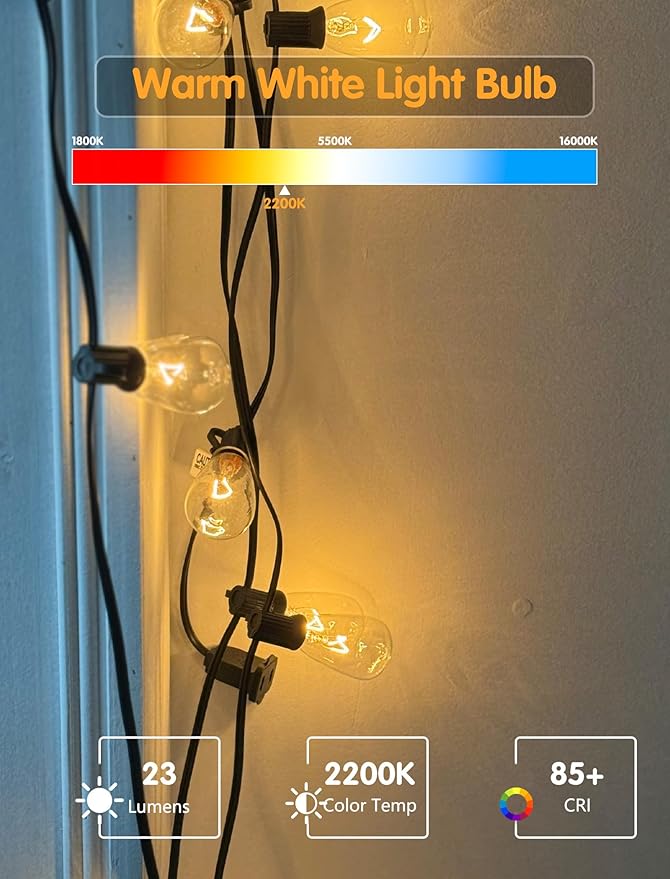 10-Pack ST35 Light Bulbs Replacement Edison Clear Bulbs -5 Watts C7/E12 Screw Base for Indoor/Outdoor Patio String Lights