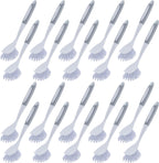 Hsei 20 Pcs Gray Kitchen Scrub Dish Brush Bulk with 11 Inch Handle Cleaning Dish Scrubber with Stiff Bristles Washing Scrub Brushes for Housekeeping for Pots and Pans, Kitchen Sink