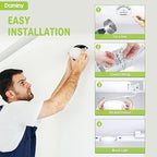 DAMINY 6 Pack 4 Inch LED Recessed Lighting with Junction Box,5CCT,Ultra-Thin Recessed Light,9W 750lm, Dimmable Canless Wafer Ceiling Light,High Brightness - ETL