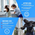 Adjustable Window Lock Bars Vertical, Small Window Bars Security Inside, Window Locks for Up and Down Windows, Window Ac Unit Ssecurity Bars Extends from 9.8-16.7 in -Black (Steel 4 Pcs)