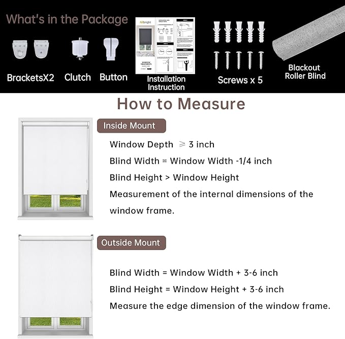 ALLBRIGHT 100% Blackout Roller Blinds Woven Shades with Striped Jacquard, Cordless Window Shades, UV Protection Fabric, Easy-Install for Indoor Home & Office, Dark Blue Old, 33" W x 72" H