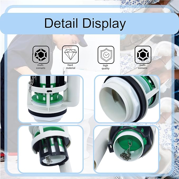 Toilet Flush Valve Replacement Parts Compatible with Toto THU Series Tower,for Two Piece Toilets, for 3-Inch Flush Hole,Including Repair Kits (Two-piece toilets)