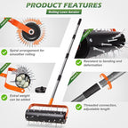 Walensee Rolling Lawn Aerator, Heavy Duty Manual Aerator Tool with 42 Spikes, Lawn Spike Aerator Roller with 71" Adjustable Handle, Soil Penetrator Push Lawn Aeration for Garden Yard Patio