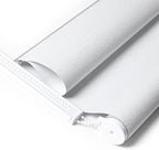 ALLBRIGHT 100% Blackout Roller Blinds Woven Shades with Striped Jacquard, Cordless Window Shades, UV Protection Fabric, Easy-Install for Indoor Home & Office, White Old, 38" W x 72" H