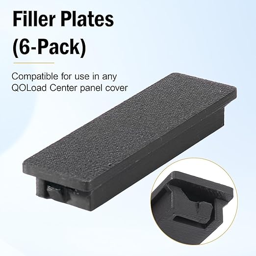 Square Breaker Panel Cover for Schneider Electric Homeline Square D QO Filler Plates QOFPCP Circuit Breaker Cover, 0.7inch 6-Pack