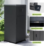 Package Delivery Box for Outside, Large Parcel Drop Box, Lockable Waterproof Resin Anti-Theft Outdoor Package Mailbox with Secure Storage for Porch, Curbside, House & Office Deliveries