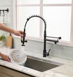Fapully Black Kitchen Faucet,Commercial Pull Down Kitchen Sink Faucet with Sprayer