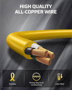 DEWENWILS 2 FT 12/3 Gauge Indoor/Outdoor Tri-Tap Extension Cord Splitter, SJTW 15 Amp Yellow Outer Jacket Contractor Grade Heavy Duty Power Cable with LED Lighted Plug, ETL Listed, Pack of 3