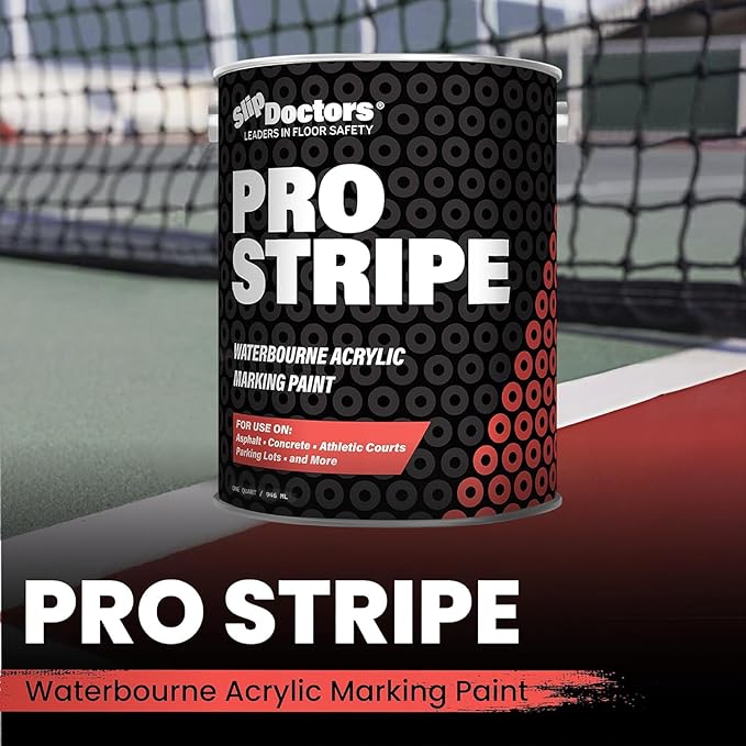 Pro Stripe Line Marking Paint – Courts, Parking Lots & Surface Restoration - (White, 1 Quart)