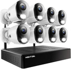 Night Owl 10 Channel Bluetooth Video Home Security Camera System with (8) Plug-in Wi-Fi 2K HD Indoor/Outdoor Spotlight Cameras with 2-Way Audio and 1TB Hard Drive (Expandable up to 10 Cameras)
