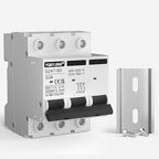 DC Circuit Breaker 50 Amp Solar Panel Disconnect Switch 12V-500V 3 Poles Miniature Solar Circuit Breaker for Outdoor PV Homes Battery, AC 110V DIN Rail MCB