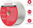 YESWELDER Flux Core Gasless MIG Welding Wire, E71T-GS Mild Carbon Steel .035-Inch Diameter 2-Pound, Strong ABS Plastic Spool Welding Wire