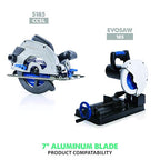 Evolution Power Tools 180BLADEAL Aluminum Cutting Saw Blade, 7-Inch x 54-Tooth