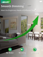 LEDIARY 6 Pack Gimbal LED Recessed Lighting 6 Inch, 5CCT Adjustable Recessed Light Slim Selectable 2700K-6000K,750LM Air Tight Canlights with Jbox,Canless Downlight Ceiling Light with IC Rated ETL