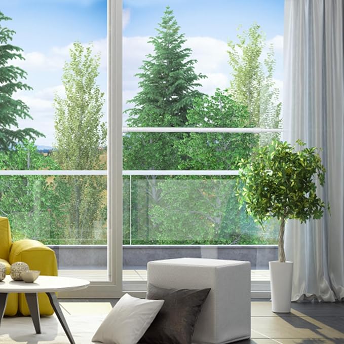 8 Pack Window Security Bar Window Lock Bar 15.7-27.6 Inch 1/2'' Diameter Adjustable Sliding Glass Door Lock Window Safety Bars with Rubber Tips Sliding Door Security Stick for Bathroom Cupboard