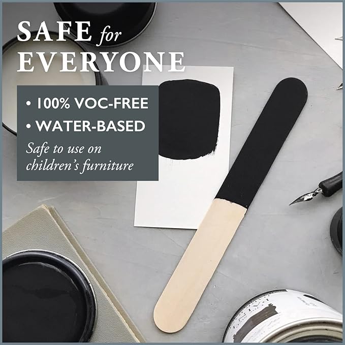 AMY HOWARD AT HOME Chalk-Based One Step Paint for Furniture, Cabinetry, Decor, Finish, and More | No Stripping, Sanding, or Priming | Dark Base | 32 Ounce | Black