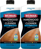 Weiman Hardwood Floor Cleaner for Finished Hardwood, Engineered Flooring, Vinyl & Laminate Surfaces - Streak-Free Shine, No Residue - 32 oz (2 PACK)