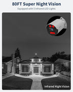 《122°Wide Angle & 80FT Night Vision》Outdoor Wired Security Camera System,CCTV Cameras Outside, Home Video Surveillance Systems