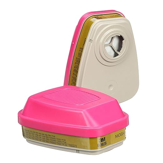 3M P100 Respirator Cartridge/Filter 60926, 1 Pair, NIOSH, Helps Protect Against Organic Vapors, Acid Gases, Ammonia Methylamine, Formaldehyde and Particulates