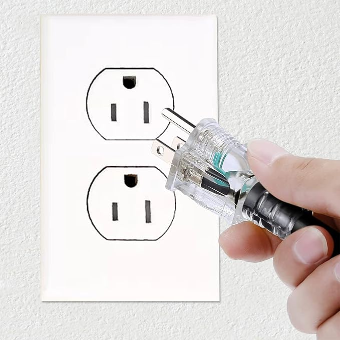 6 FT 12/3 Extension Cord Heavy Duty Black 3-Outlet Indoor/Outdoor SJTW Lighted 12-Gauge Grounded Power Cable,12AWG 15 Amp, 1875 Watts，UL Listed，Safety