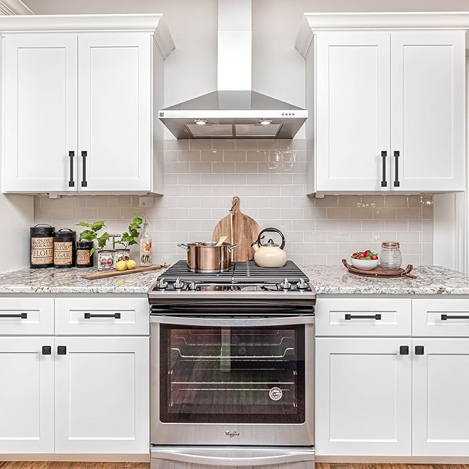 6 Pack 1.2 Inch Square Matte Black Drawer Knobs for Cabinets and Drawers