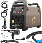 LOTOS MIG180SP MIG Welder with Aluminum Spool Gun, 180A 110/220V, 6 in 1 Gas MIG, Spool Aluminum, Gasless Flux Core, Stick, Lift TIG, Spot, Multi Process Welding Machine Auto Synergistic Setting