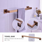 TRUSTMI Contemporary 5-Pieces Bathroom Hardware Set Towel Bar Robe Hook Toilet Roll Paper Holder, SUS 304 Stainless Steel Wall Mounted, Brushed Rose Gold