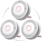 Hardwired Smoke and Carbon Monoxide Detector with Voice Alert,Wired Interconnected Smoke Alarm and Carbon Monoxide Detector Battery Backup,Fire Alarms and CO Detector for Home, 3-Pack