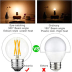 Arberlic G16.5 Light Bulb LED,4W E26 LED Bulb dimmable Equivalent E26 40 watt Light Bulb,Warm White 2700K,400lm,CRI85+,AC120V,Edison Style,Clear Glass,Flicker Free,Pack of 6