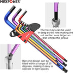 MAXPOWER Allen Wrenches Sets, 27-Piece Allen Key Wrench Set Includes SAE (1/6-3/8"), Metric (1.5-10mm), Torx (T10-T50), Extra Long Arm Ball & Torx End Hex Key Set with T-Handle