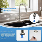 Hibbent Stainless Steels Pull Down Kitchen Faucet Head Replacement, 3 Function Sink Faucet Sprayer Head with 15 Adapters, Compatible with Moen, American Standard, Delta, Kohler Faucets, Brushed Nickel