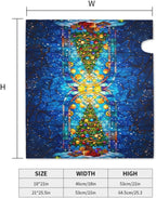 Christmas Tree Mailbox Cover - Stained Glass Blue Winter Design - Magnetic Standard Size 18 x 21 - Holiday Xmas Decorations - Happy New Year Wrap