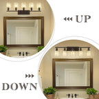 zeyu 35 Inch Farmhouse Bathroom Lighting Fixture, 5-Light Bathroom Vanity Light, Oil Rubbed Bronze Finish with Clear Hammered Glass, ZJF63B-5W ORB