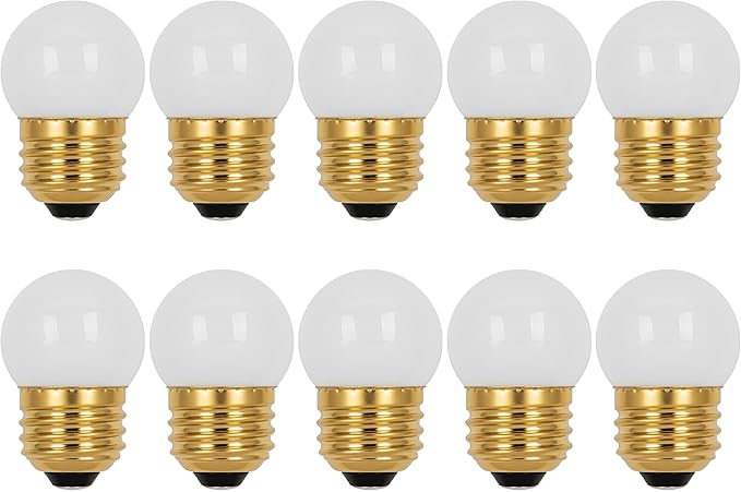 OHLECTRIC 10 Pack - S11 Ceramic White Night Light Bulbs | Dimmable | 7.5W Incandescent Light Bulb with E26 Medium Base | 40 Lumens Brightness | 2700K Warm White Light for Home Illumination.
