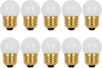 OHLECTRIC 10 Pack - S11 Ceramic White Night Light Bulbs | Dimmable | 7.5W Incandescent Light Bulb with E26 Medium Base | 40 Lumens Brightness | 2700K Warm White Light for Home Illumination.