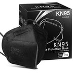 Hotodeal KN95 Face Mask 120 PCs, Black KN95 Mask, 5 Layers Cup Dust Mask, for Men, Women, Healthcare Worker, Essential Workers