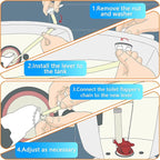 Boltigen Universal Toilet Flush Handle, Front Mount Lever, Fit Most Tanks, Zinc Alloy Black with Gasket and Flapper Chain