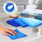 Tanlade Microfiber Cleaning Cloth 6"x6" Cleaning Rags Reasonable Kitchen Towels Microfiber Towels Cars Wash Dry Erase Cloth (Blue/Light Blue/Dark Blue,30 Pcs)