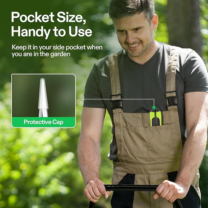 VIVOSUN Gardening Scissors, 6.5 Inch Hand Pruner, Pruning Shear with Straight Stainless Steel Blades, Garden Tools for Women Men, Black and Green