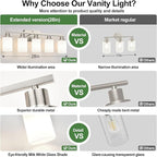 5-Light Vanity Light with Milky White Shades, Brushed Nickle Bathroom Lighting Fixtures Over Mirror, Modern Bathroom Wall Lamp for Mirror Living Room Cabinet Bedroom