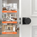 Haidms Black Interior Door Knobs, Zinc-Alloy Heavy Duty Round Matte Black Privacy Door Knobs Interior for Bedroom Modern Bathroom Door Lock Bulk(3 Pack)