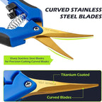 GROWNEER 3 Packs 6.5 Inch Pruning Shears with Curved Blades Trimming Scissors For Gardening Hand Pruning Snips Titanium Coated Precision Blades