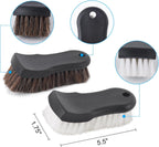 Upholstery Brush, Upholstery Brush Set, Leather Cleaning Brush, Carpet Brush Car Cleaning Brush, Long Bristle Horse Hair Car Cleaning Brush for Car Interior Leather Seat and Home Furniture